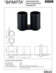 Porte-verre double GALLA en laiton noir et doré 17 x12,3 x7,9 cm