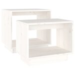 vidaXL Tables basses gigognes 2 Pièces Blanc Bois de pin massif