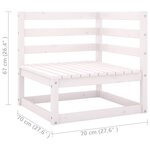 vidaXL Salon de jardin 8 Pièces avec coussins Blanc Bois de pin massif