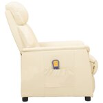 vidaXL Fauteuil de massage Crème Similicuir