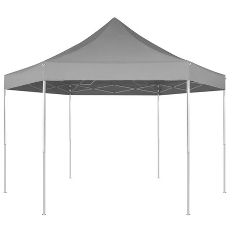 vidaXL Chapiteau hexagonal pliable Gris 3 6x3 1 m