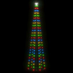 vidaXL Arbre de Noël cône 136 LED colorées décoration 70x240 cm