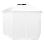 vidaXL Chapiteau de jardin avec rideaux 360x312x265 cm Blanc 180 g/m²
