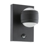Eglo lampe murale led à capteur d'extérieur sesimba 1 2x3 7 w noir