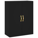 vidaXL Buffet haut Noir 69 5x34x180 cm Bois d'ingénierie