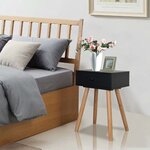 vidaXL Table de chevet 2 Pièces Bois de pin massif 40 x 30 x 61 cm Noir