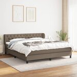 vidaXL Lit à sommier tapissier avec matelas Taupe 160x200 cm Tissu