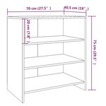 vidaXL Buffet Blanc brillant 70x40 5x75 cm Aggloméré