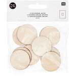 12 disques en bois naturel - grand 38 mm