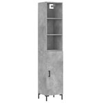 vidaXL Buffet haut Gris béton 34 5x34x180 cm Bois d'ingénierie