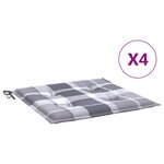 vidaXL Coussins de chaise de jardin 4 Pièces carreaux gris 50x50x3 cm