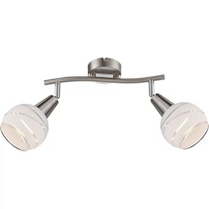 Globo projecteur led avec 2 ampoules elliott nickel mat 54341-2