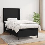 vidaXL Lit à sommier tapissier avec matelas Noir 90x190 cm Tissu