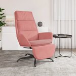 vidaXL Chaise de relaxation avec repose-pied Rose Velours