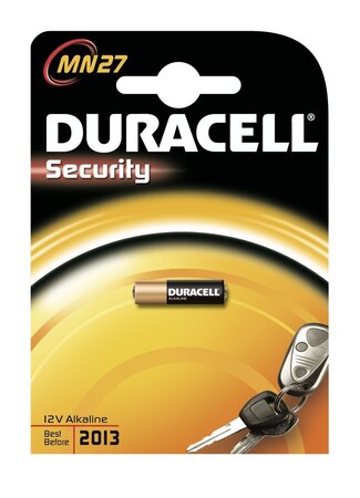 Pile alarmes et télécommandes mn 27 12v blister de 1 duracell