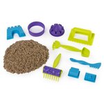 Kinetic sand - sable magique - coffret plage 340g + 9 accessoires - sable cinétique et coloré a modeler - 6037424 - jouet 3 ans