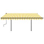 vidaXL Auvent automatique capteur de vent LED 4 5x3 5 m Jaune et blanc