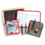 Etui carton x 4 crayons multi-talents stabilo woody 3in1 pour ardoises et tableaux blanc + 1 taille crayon + 1 chiffonnette - noir +
