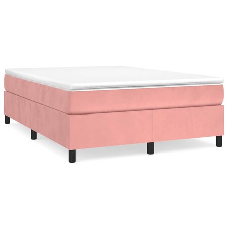 vidaXL Sommier à ressorts de lit Rose 140x200 cm Velours