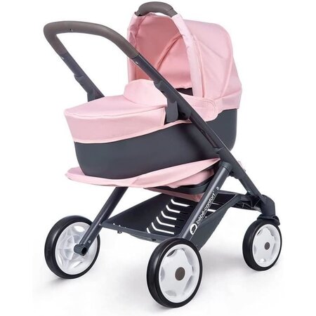 Smoby - Bébé Confort - Poussette + Landau 3 en 1 - Pour Poupons et Poupées - Roues Silencieuses et Multidirectionnelles - Panier de