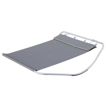 Bain de soleil transat de jardin bascule 2 personnes hamac 2 12 x 1 75 x 0 6 m gris