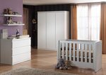 LARA Armoire 3 portes laqué blanc