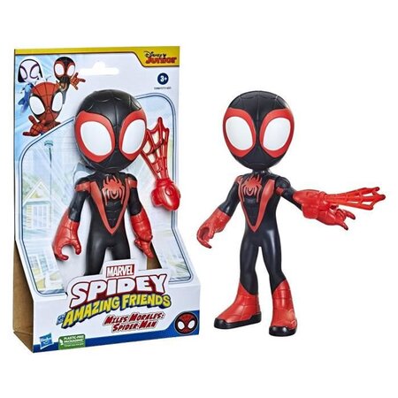 Marvel spidey and his amazing friends - figurine miles morales : spider-man format géant pour enfants a partir de 3 ans