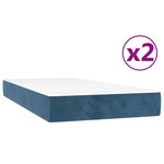 vidaXL Lit à sommier tapissier et matelas Bleu foncé 200x200cm Velours