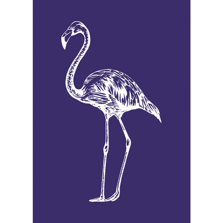 Pochoir autocollant spécial textile A5 Flamand Rose + spatule