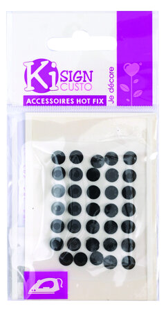 Strass thermocollant tissu Ø 6mm Noir 35 pièces
