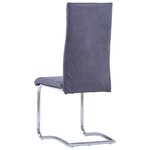 vidaXL Chaises à manger cantilever lot de 2 gris similicuir daim
