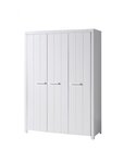 ERIK  Lit simple 90x200 cm + Chevet+ Armoire 3 portes + Lit gigogne