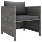 vidaXL Salon de jardin 12 Pièces avec coussins Résine tressée Gris