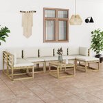 vidaXL Salon de jardin 8 Pièces avec coussins bois de pin imprégné