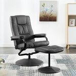 vidaXL Fauteuil TV avec repose-pied Gris Similicuir