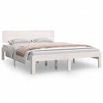 vidaXL Cadre de lit blanc 140x190 cm bois de pin massif