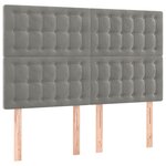 vidaXL Tête de lit à LED Gris clair 144x5x118/128 cm Velours