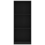 vidaXL Bibliothèque à 3 niveaux Noir 40x24x108 cm Aggloméré