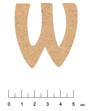 Alphabet en bois MDF adhésif 5 cm Lettre W