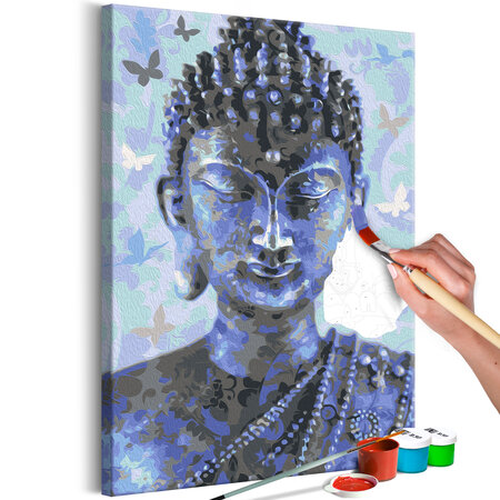 Tableau à peindre par soi-même - buddha and butterflies  l x h en cm 40x60