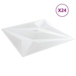 vidaXL Panneaux muraux 24 Pièces blanc 50x50 cm EPS 6 m² étoile