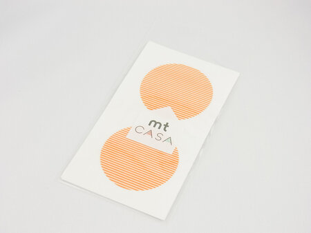 Masking Tape MT Casa Seal Sticker rond en washiRayé orange