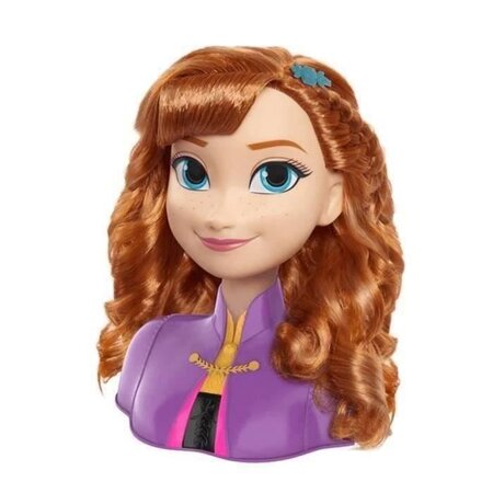 DISNEY FROZEN - Tete a coiffer Princesse Anna - La Reine des Neiges II - Avec accessoires - 26 cm