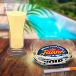 Cendrier mieux vaut boire du jaune en verre