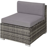 Tectake Salon bas de jardin MILAN 5 places - gris