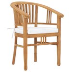 vidaXL Ensemble de salle à manger de jardin 3 Pièces avec coussins Teck