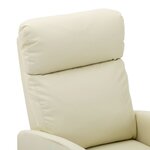 vidaXL Fauteuil de massage Crème Similicuir