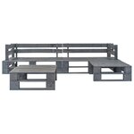 vidaXL Salon palette de jardin 4 Pièces avec coussins rouge bois