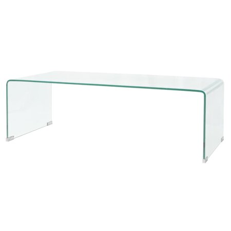 vidaXL Table basse 98x45x30 cm Verre trempé Transparent
