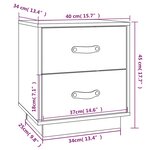 vidaXL Table de chevet Noir 40x34x45 cm Bois de pin massif